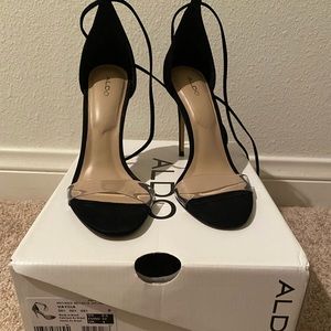 New in box. Aldo’s shoes size 6.5. The straps wrap around the ankle.